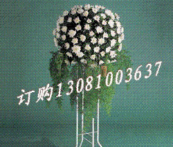 商品详细;白菊花、鱼尾、天门冬组合。-立体花架。